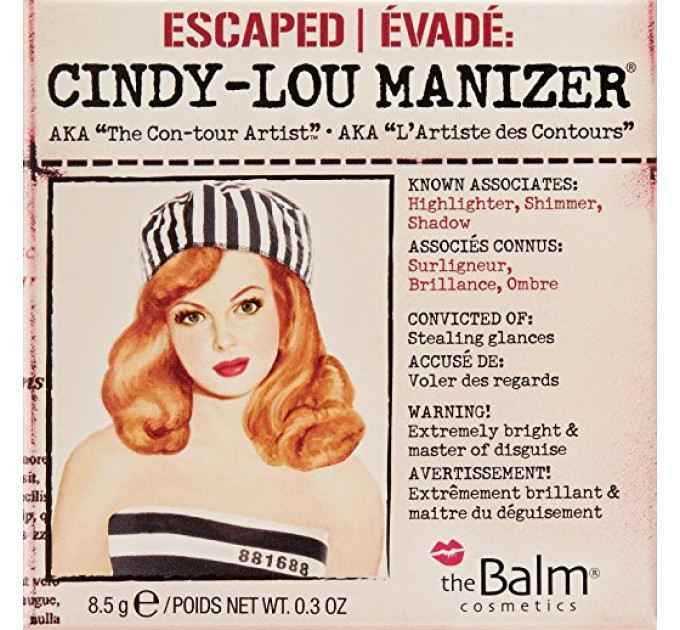 Хайлайтер для лица theBalm Manizers Cindy-Lou Manizer Peachy-Pink Hued Highlighter